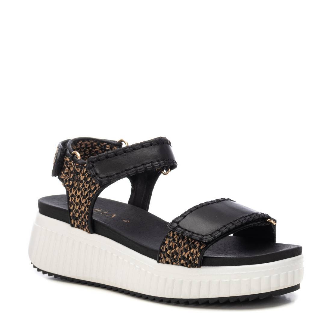 Carmela 16224303 sandale femme noir cuir scratch