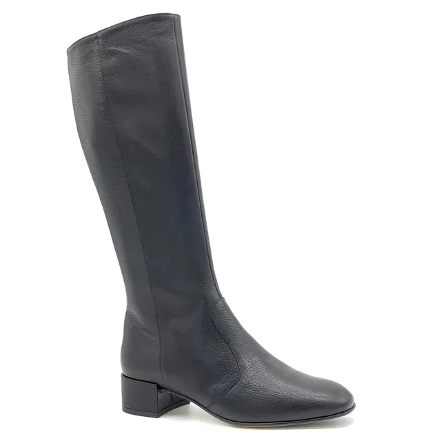ELATA 56548 bottes cuir noir talon 3,5 cm