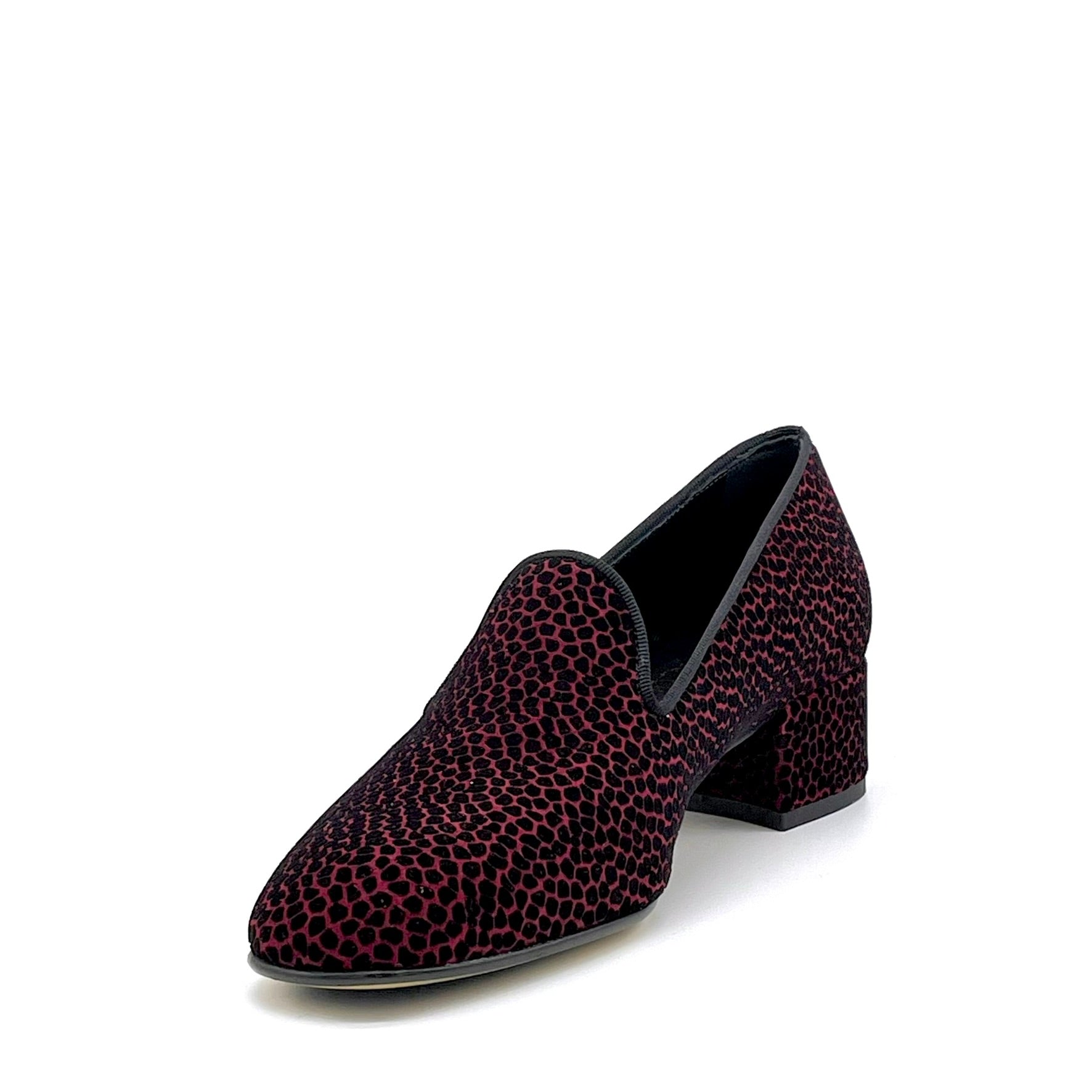 Elata 56528 mocassins suède noir bordeaux talon 3,5 cm