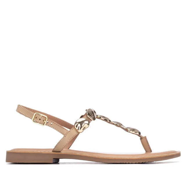 Carmela 16329304 sandale beige cuir clous plate