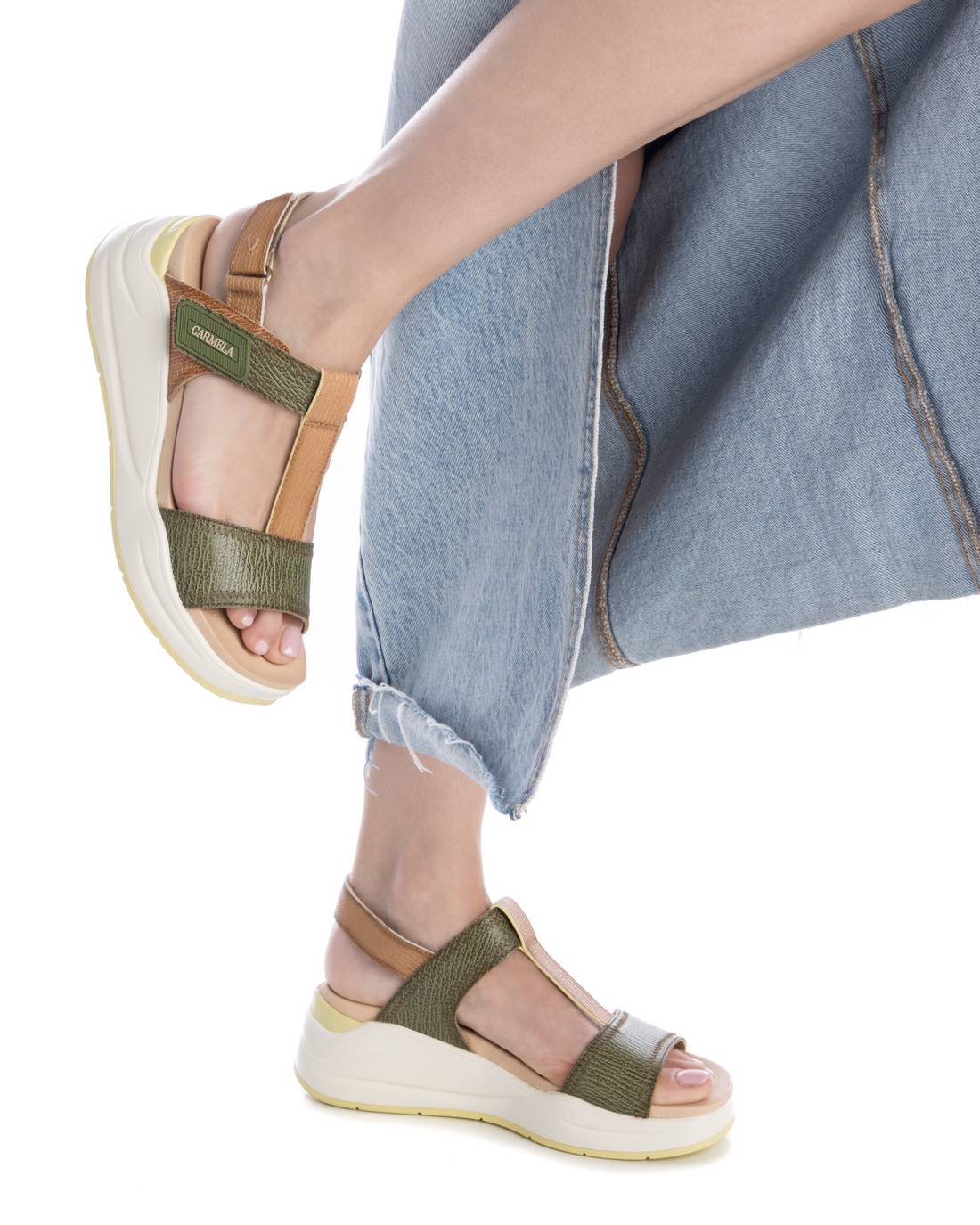 Carmela 16225901 sandale cuir kaki scratch