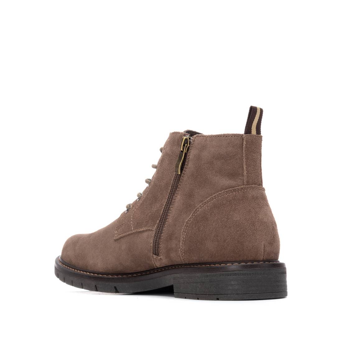 Carmela 16267603 Boots Homme Cuir Taupe Zip-Lacets
