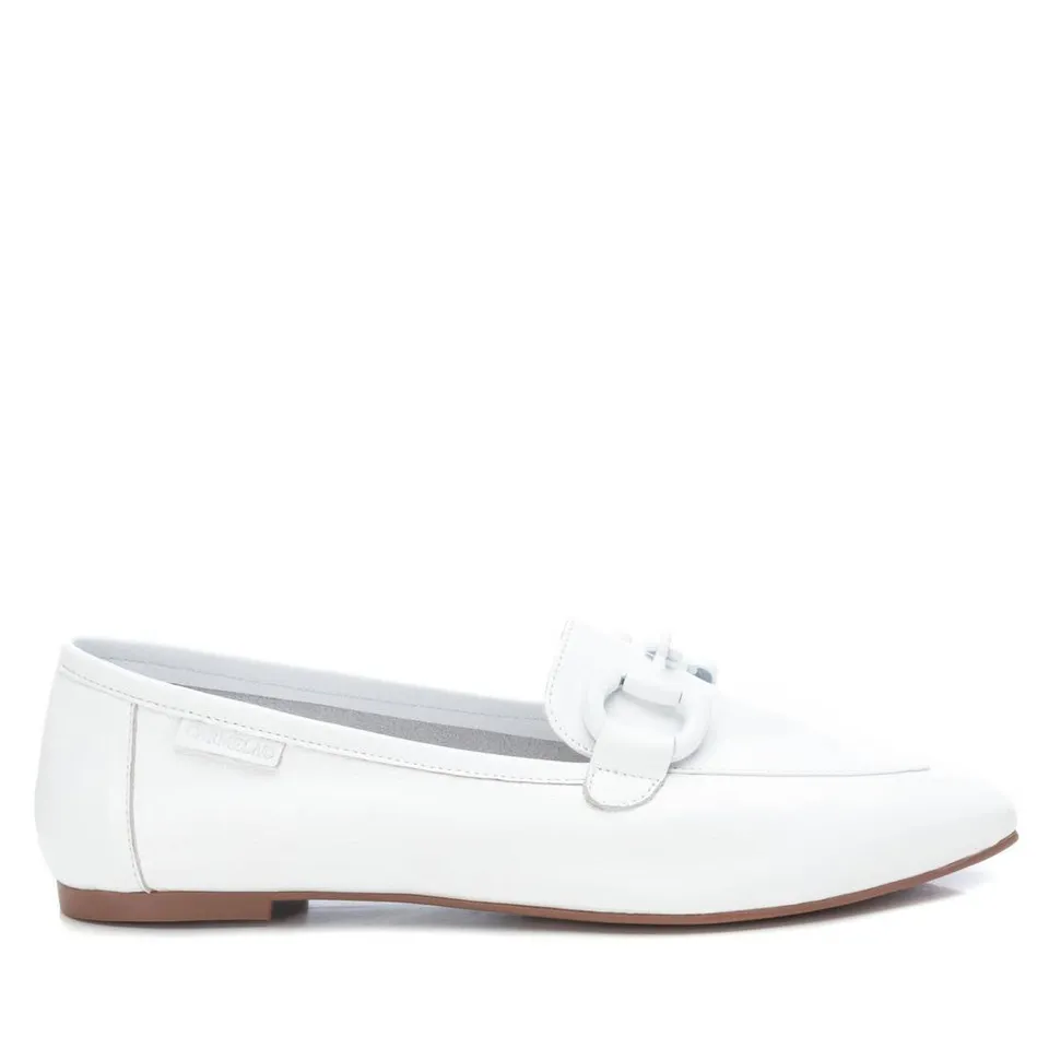 Carmela 16047205 Mocassins Femme Blanc Cuir Plat
