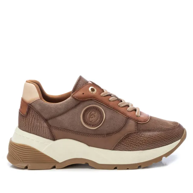 Carmela 16111803 basket cuir marron lacets bicolores