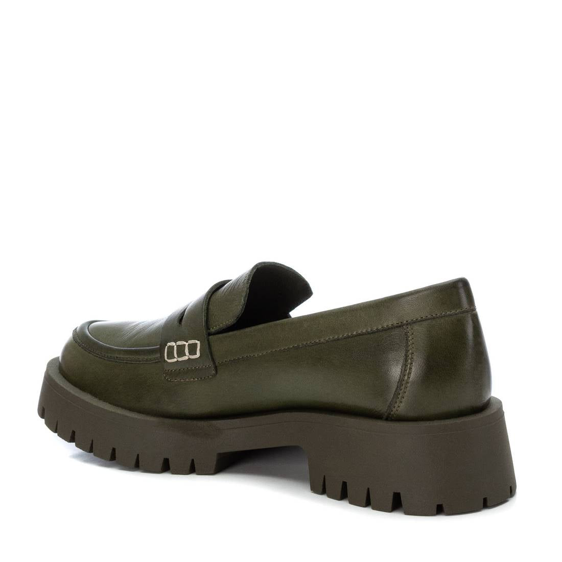 Carmela 16099106 mocassin cuir vert semelle crantée