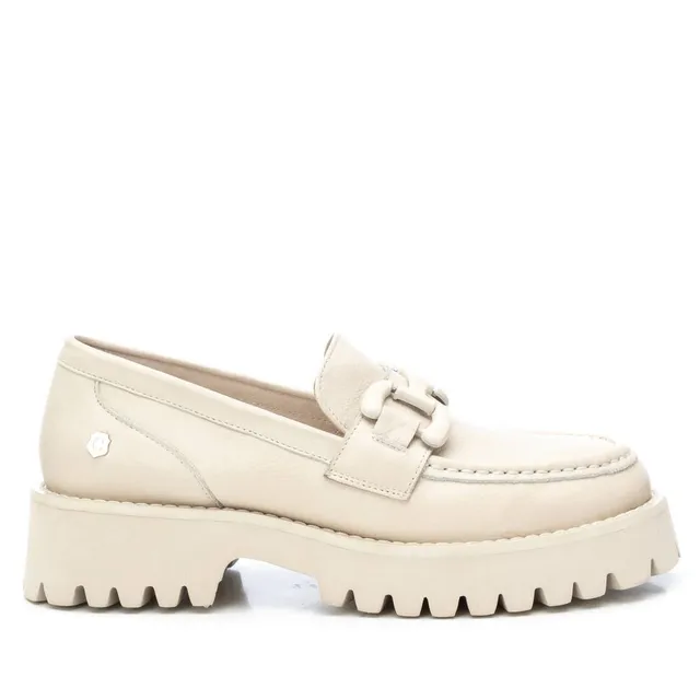 Carmela 16068905 mocassin cuir blanc semelle crantée