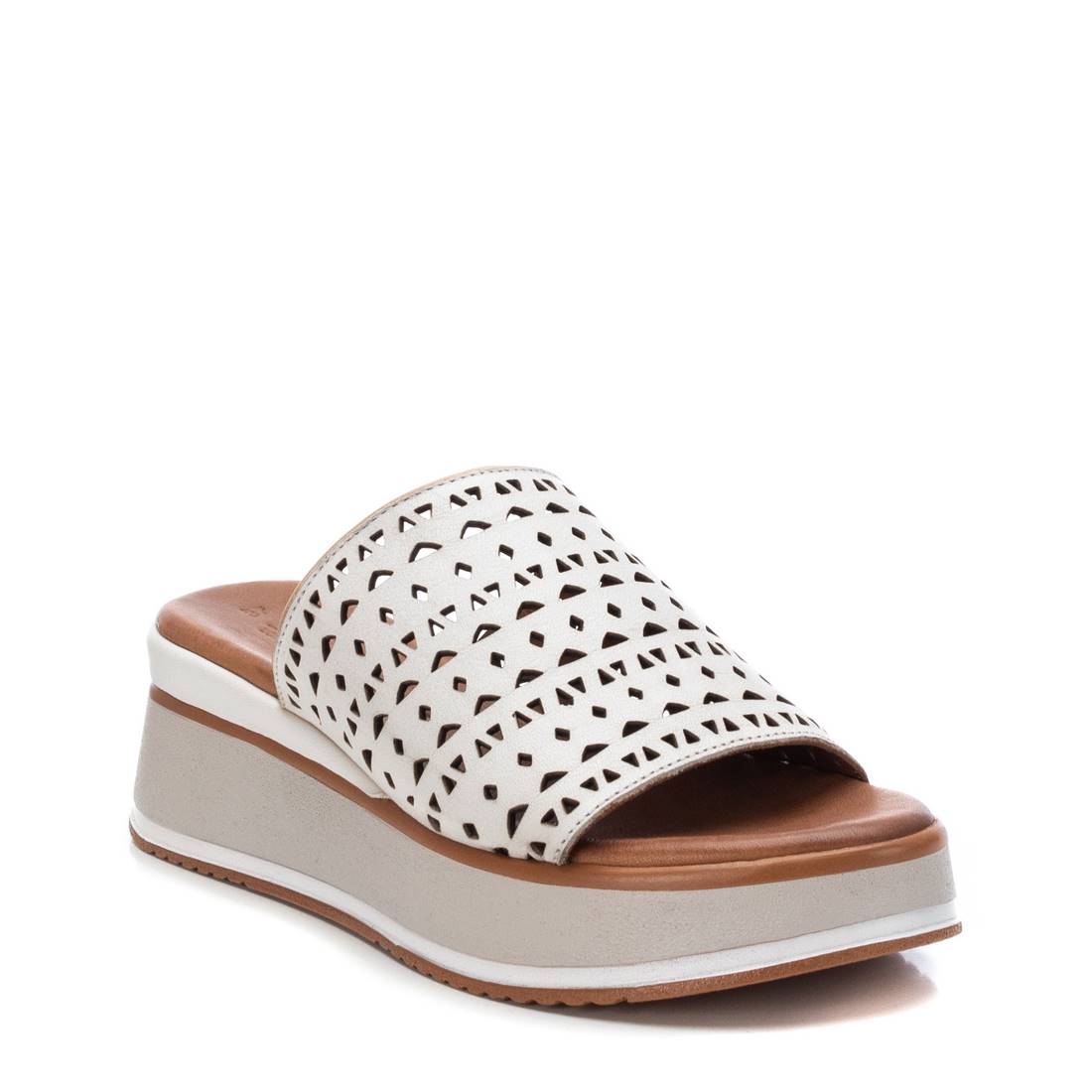 Carmela 16064502 mules compensées blanc cuir 6 cm