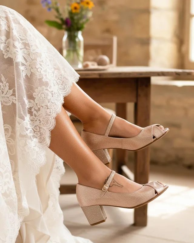 Dessine Moi Un Soulier escarpin 6 cm rose gold doré