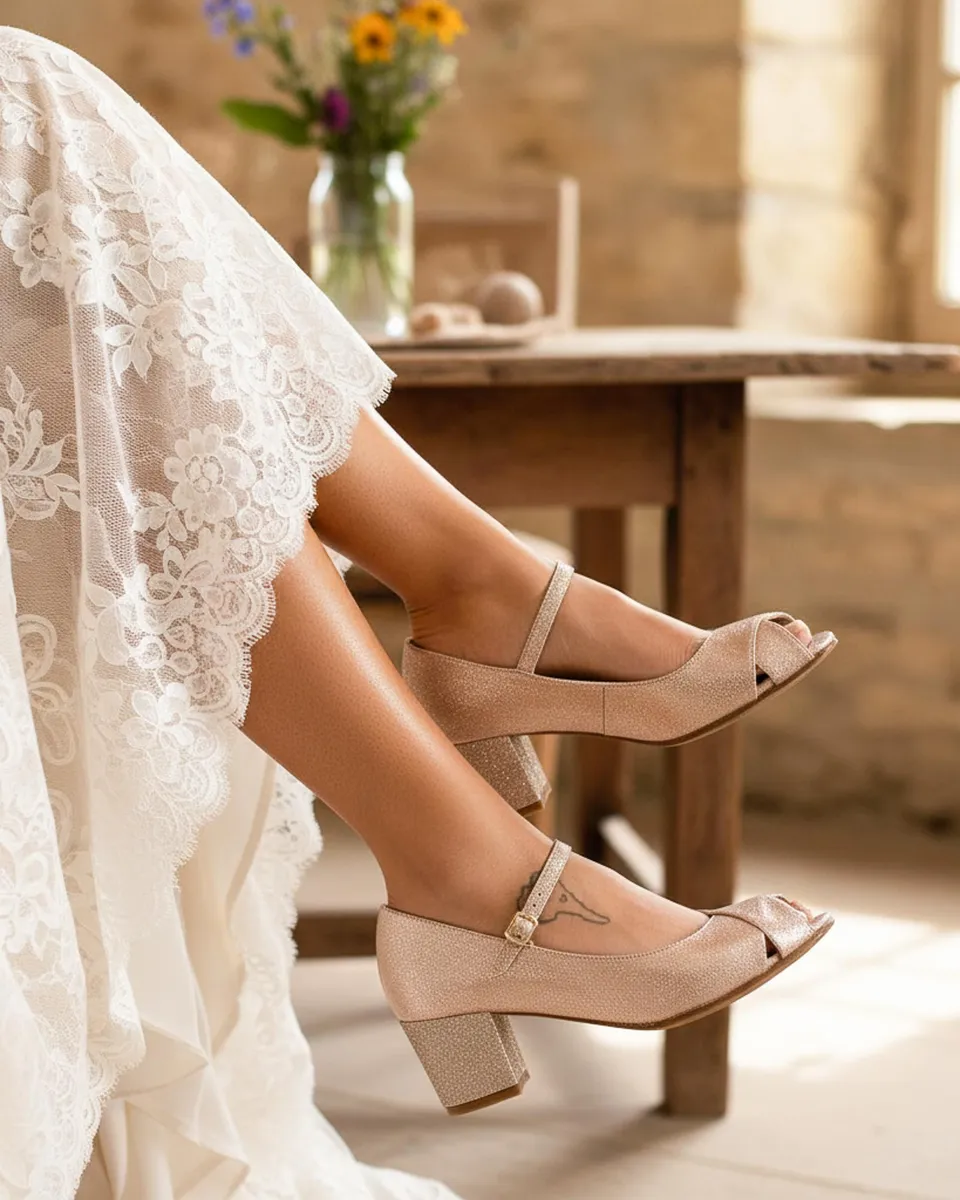 Dessine Moi Un Soulier escarpin 6 cm rose gold doré