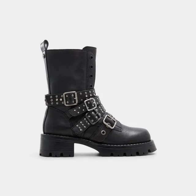 Aldo Vortexia bottines motardes boucles noires