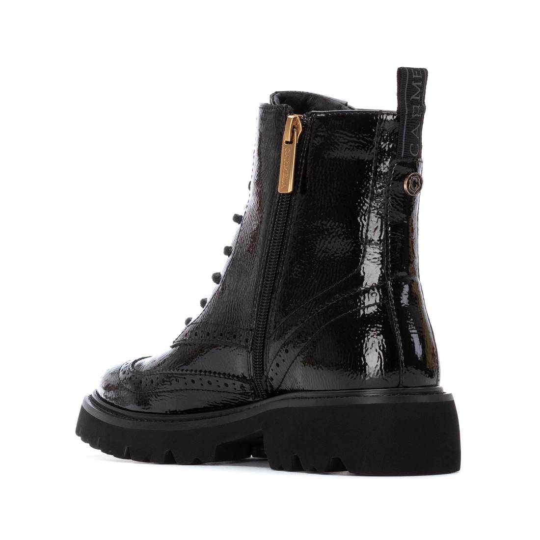 Carmela 16259301 bottine noire vernie talon moyen