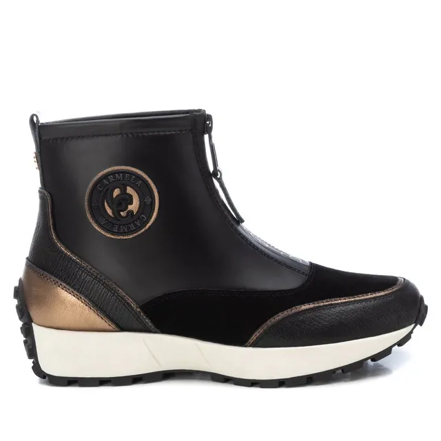 Carmela 16199502 bottine femme noire cuir plat