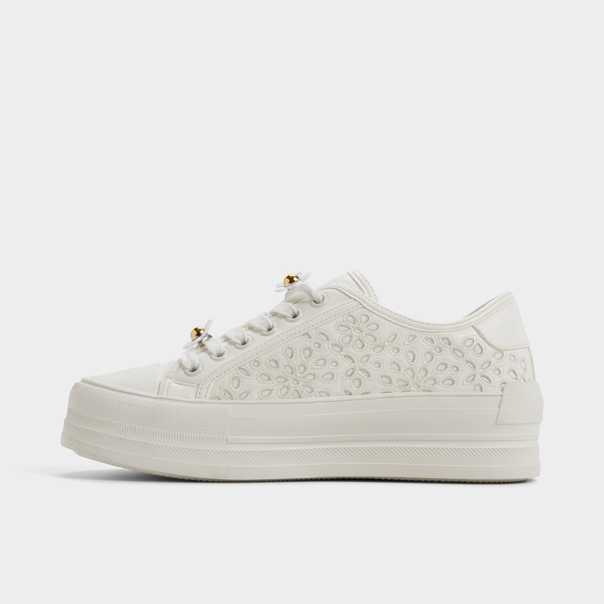 Aldo Rayes baskets plateforme blanche fleurs