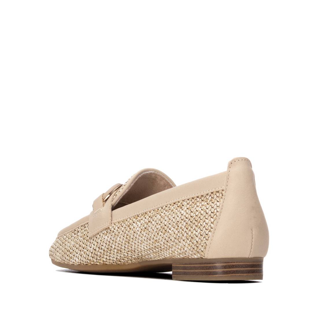 Carmela 16321902 mocassin plat beige tressé