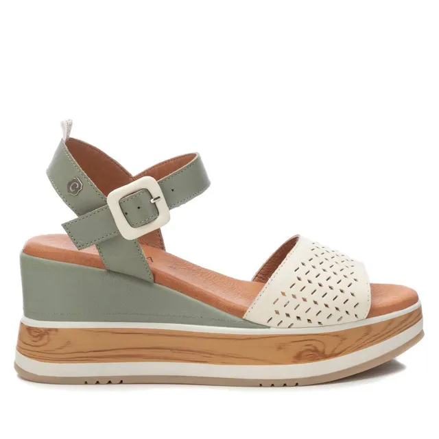 Carmela 16053103 sandale compensée blanche cuir 8cm