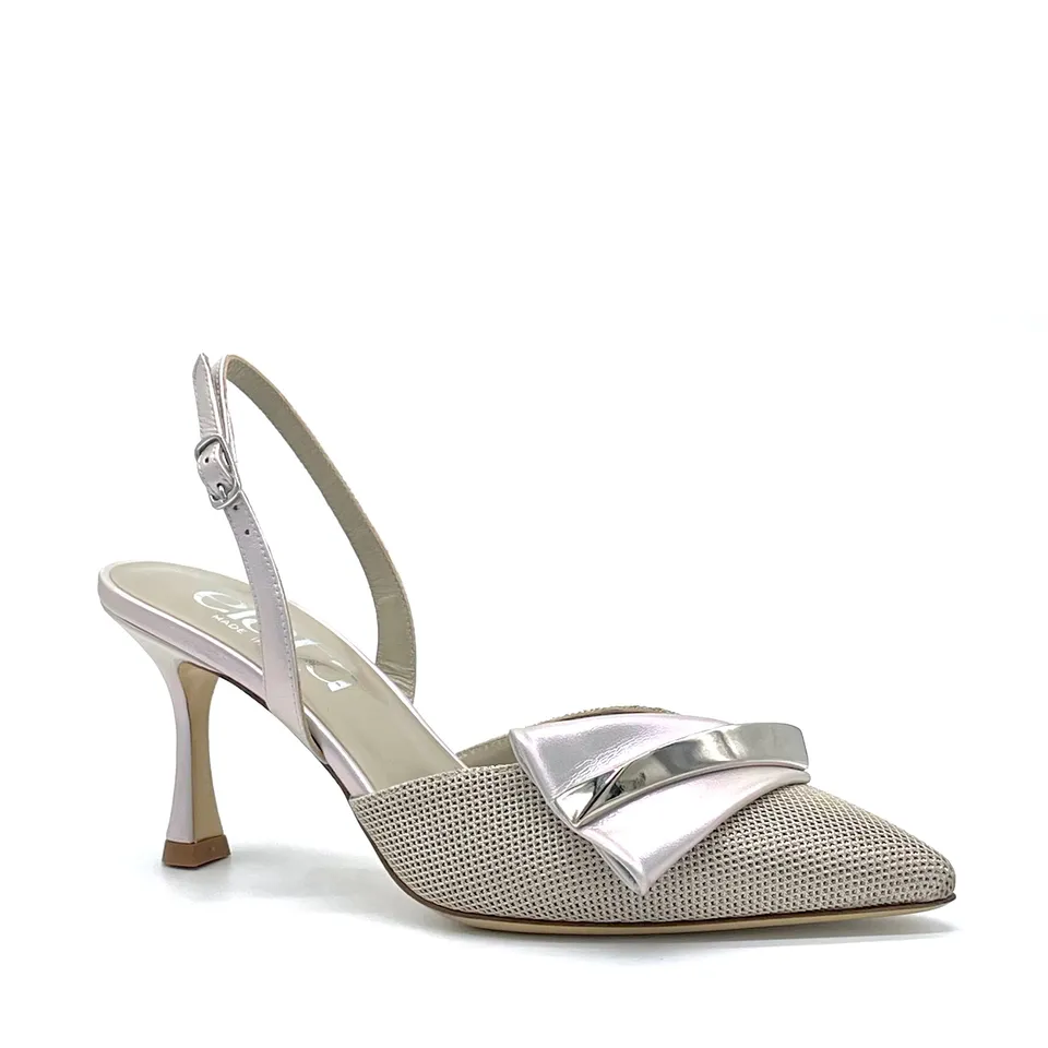 Elata 15104 slingback beige nacré talon 7,5 cm