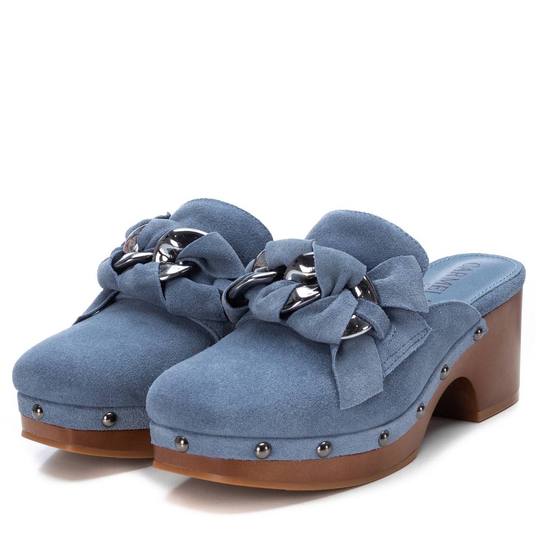 Carmela 16046906 sabots suède bleu talon 5 cm