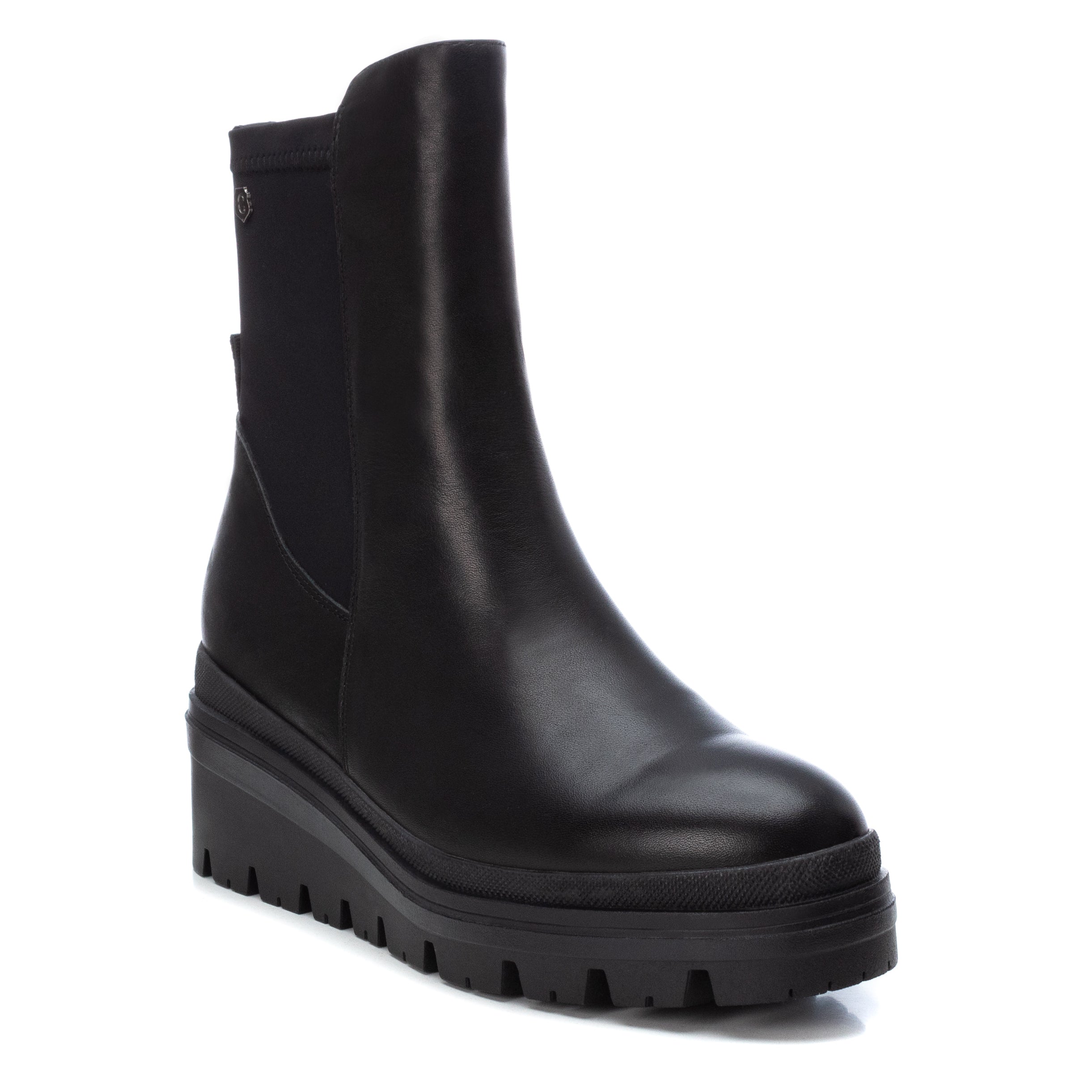Carmela 16022901 bottines femme noir cuir compensé 6 cm