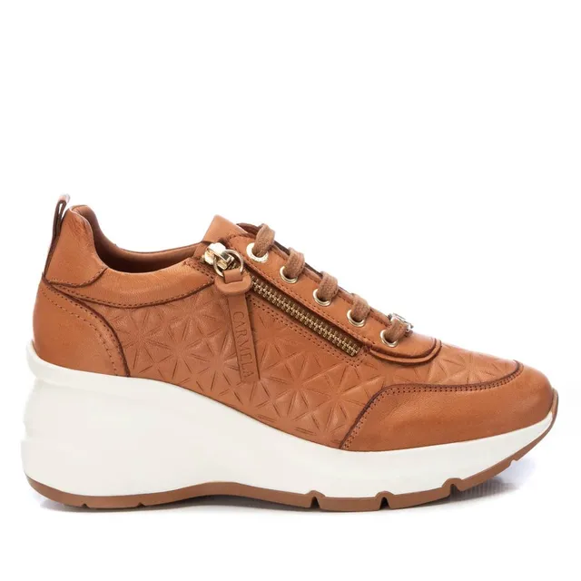 Carmela 16119903 basket compensée marron cuir 6 cm