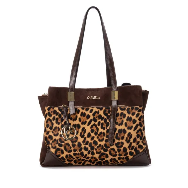 Carmela 18618302 sac textile camel épaule zippé 27x37