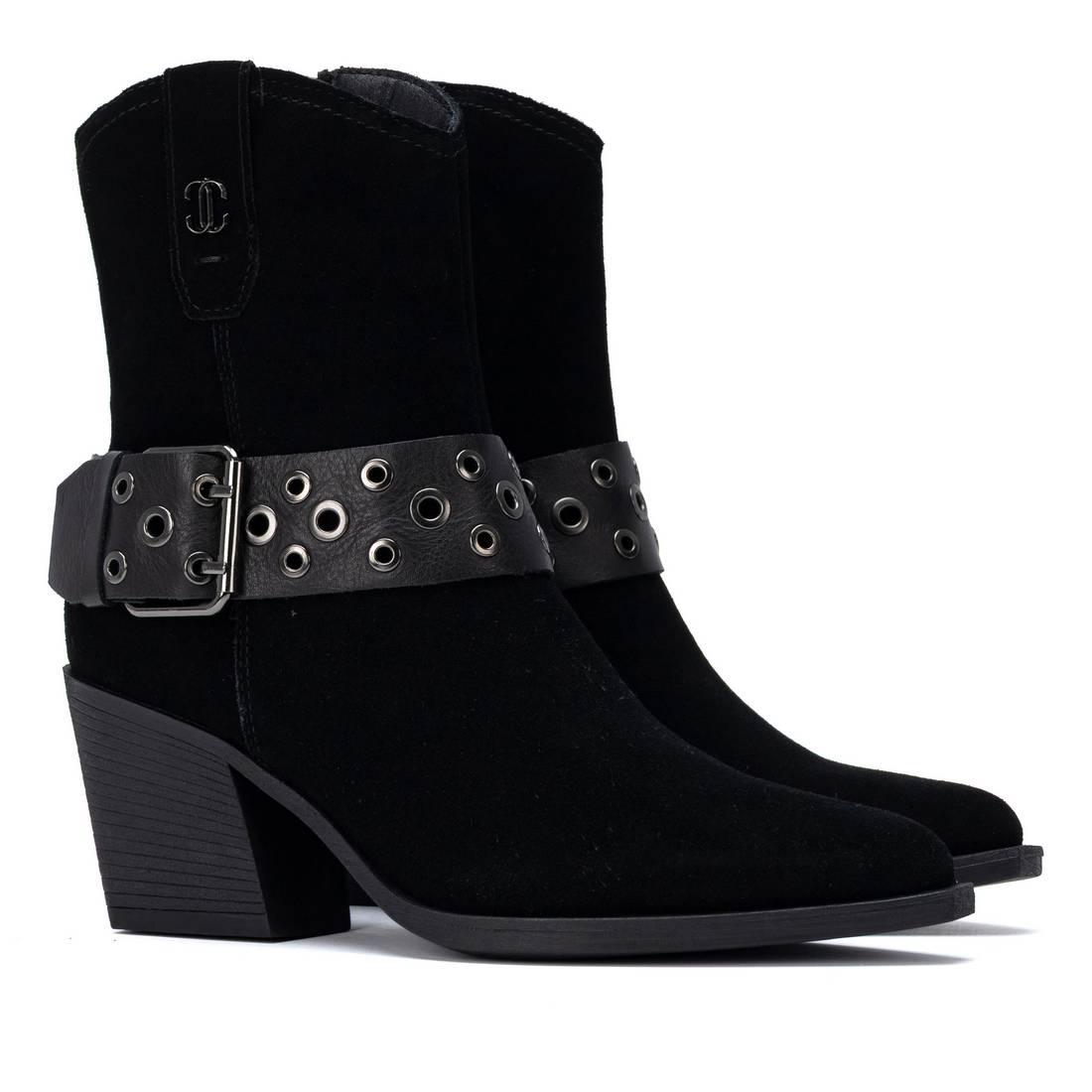 Carmela 16413203 bottine femme noire cuir talon moyen