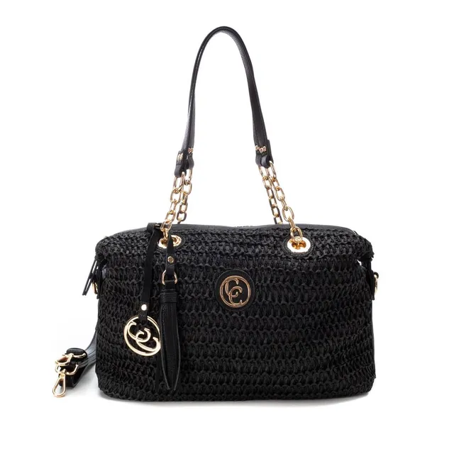 Carmela 18608702 sac raphia noir chaîne