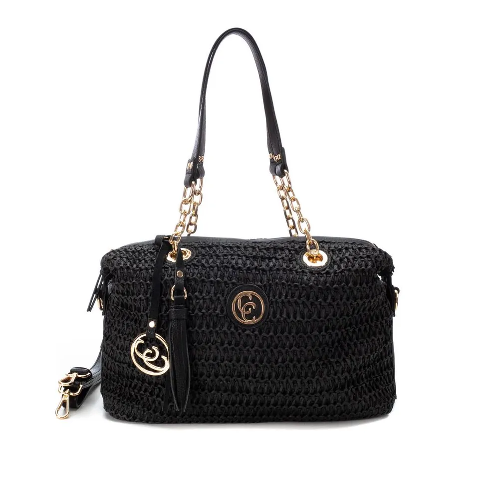 Carmela 18608702 sac raphia noir chaîne