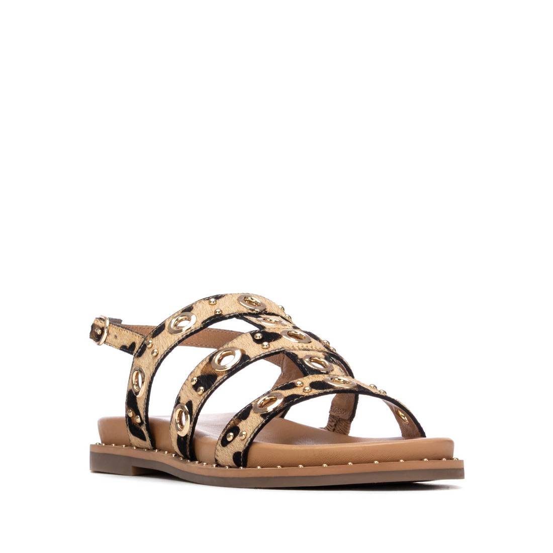 Carmela 16320802 sandales léopard cuir plates