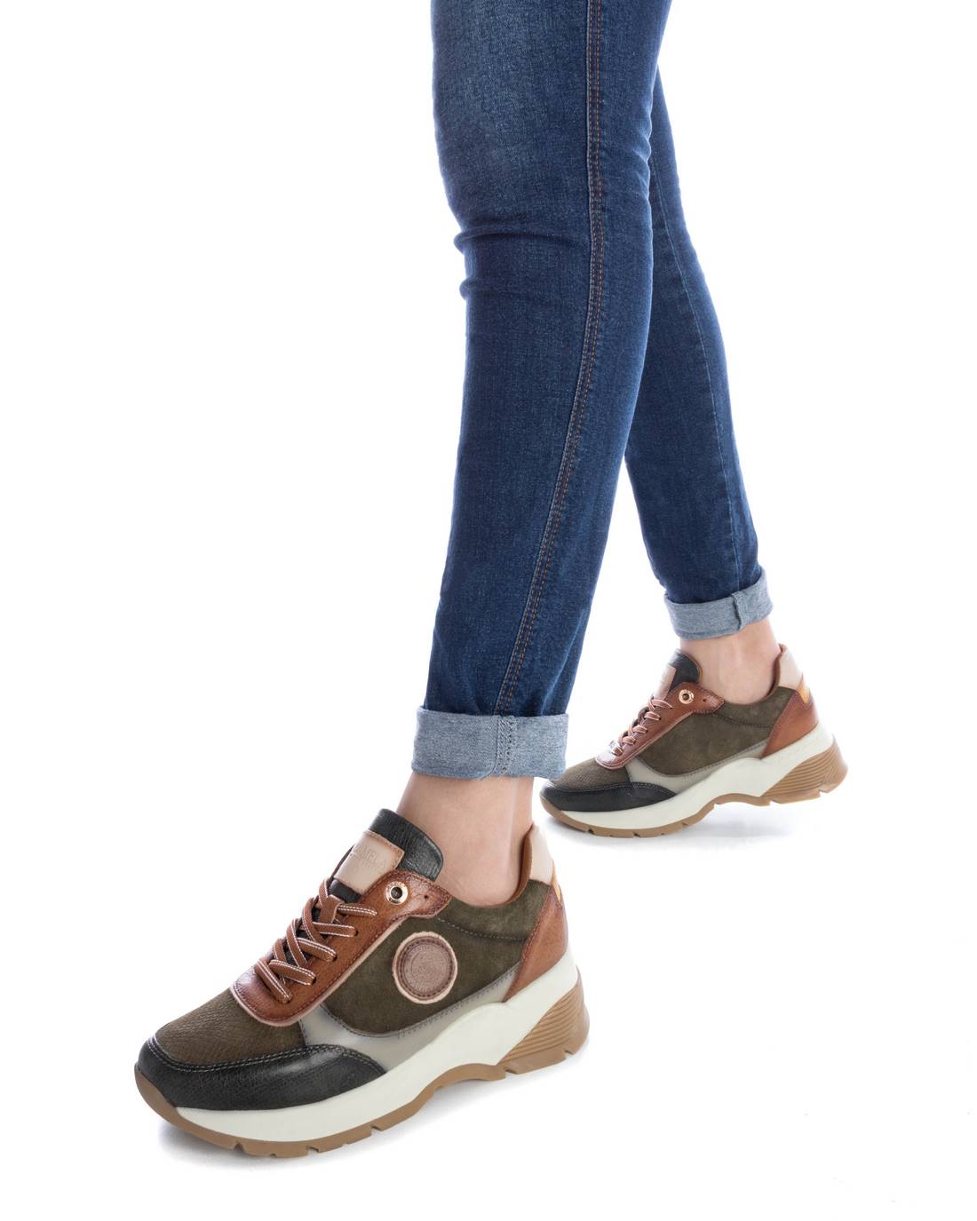 Carmela 16111801 baskets femme cuir vert