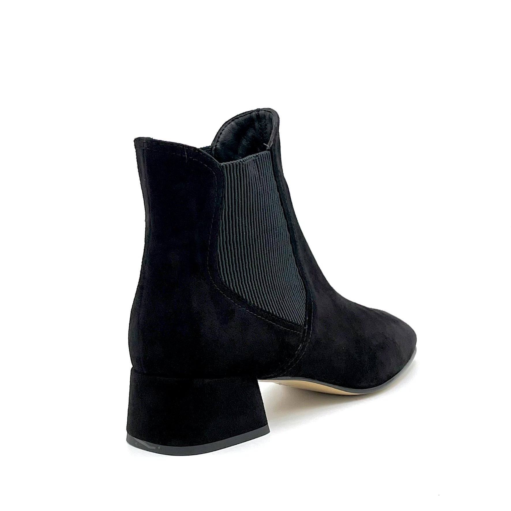 ELATA 55547 bottines chelsea daim noir talon 3,5 cm
