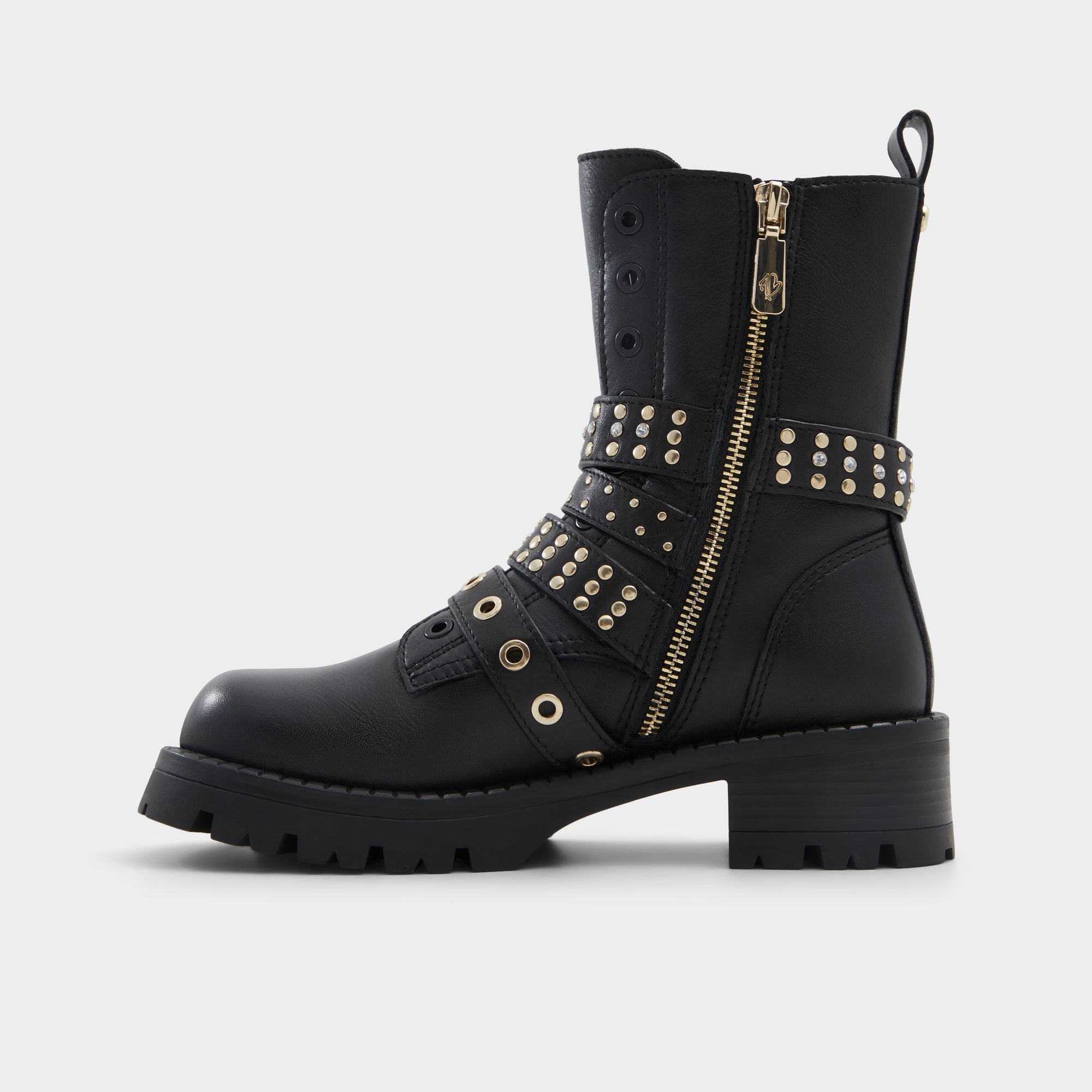 ALDO Vortexia bottines motardes noires boucles 38