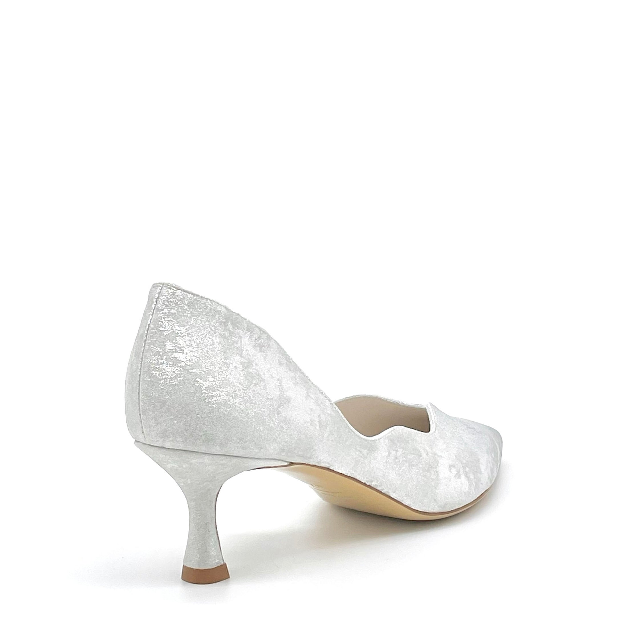 Elata S2537 escarpins chenille argent talon 5,5 cm
