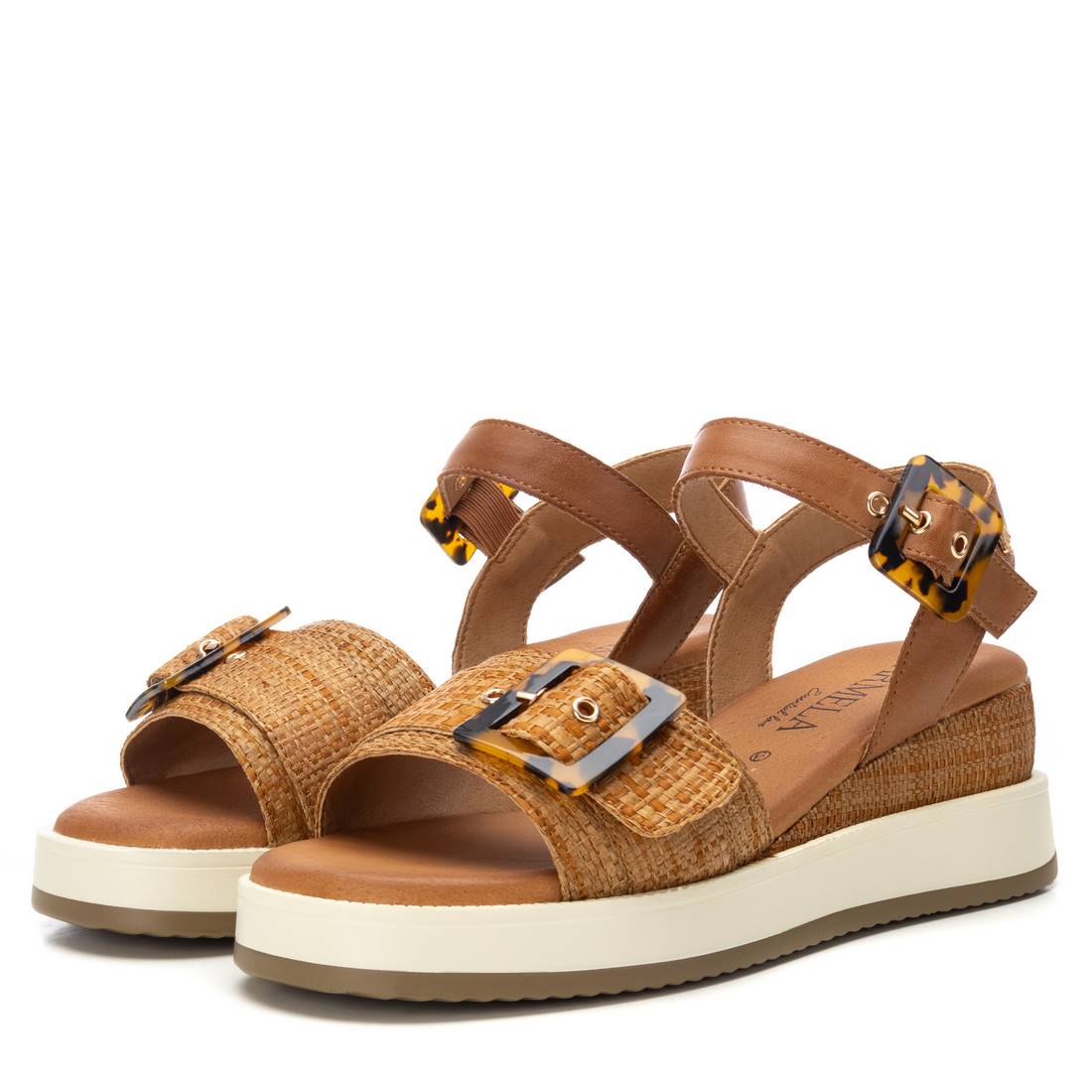 Carmela 16222702 sandale camel raphia compensée 6 cm