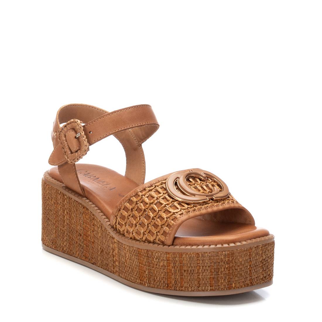 Carmela 16236001 sandales cuir camel compensées