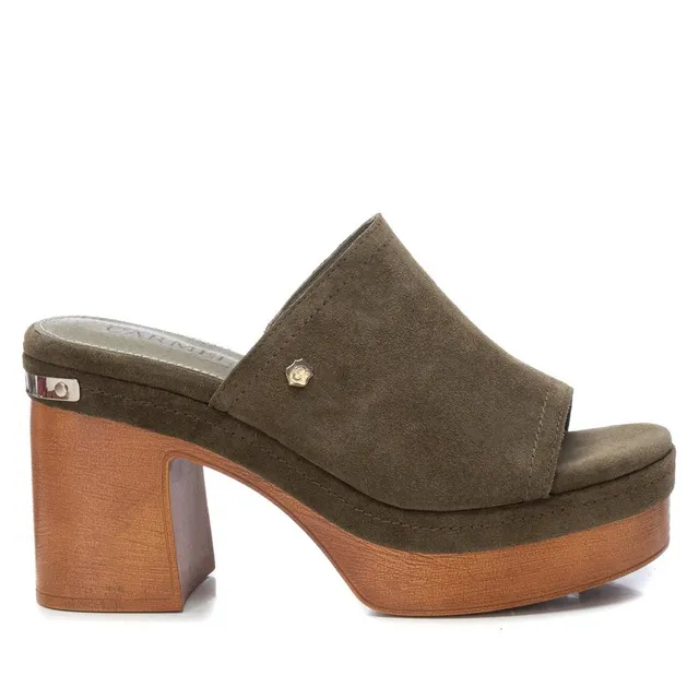 Carmela 16067702 sabot vert cuir talon haut