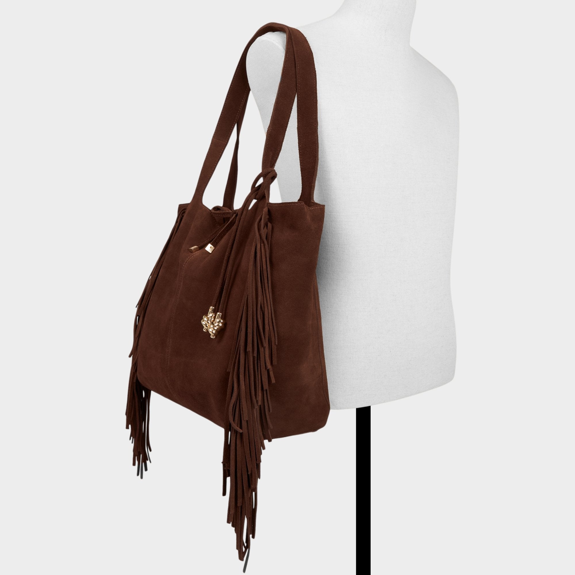 ALDO Arrow tote bag suède franges marron