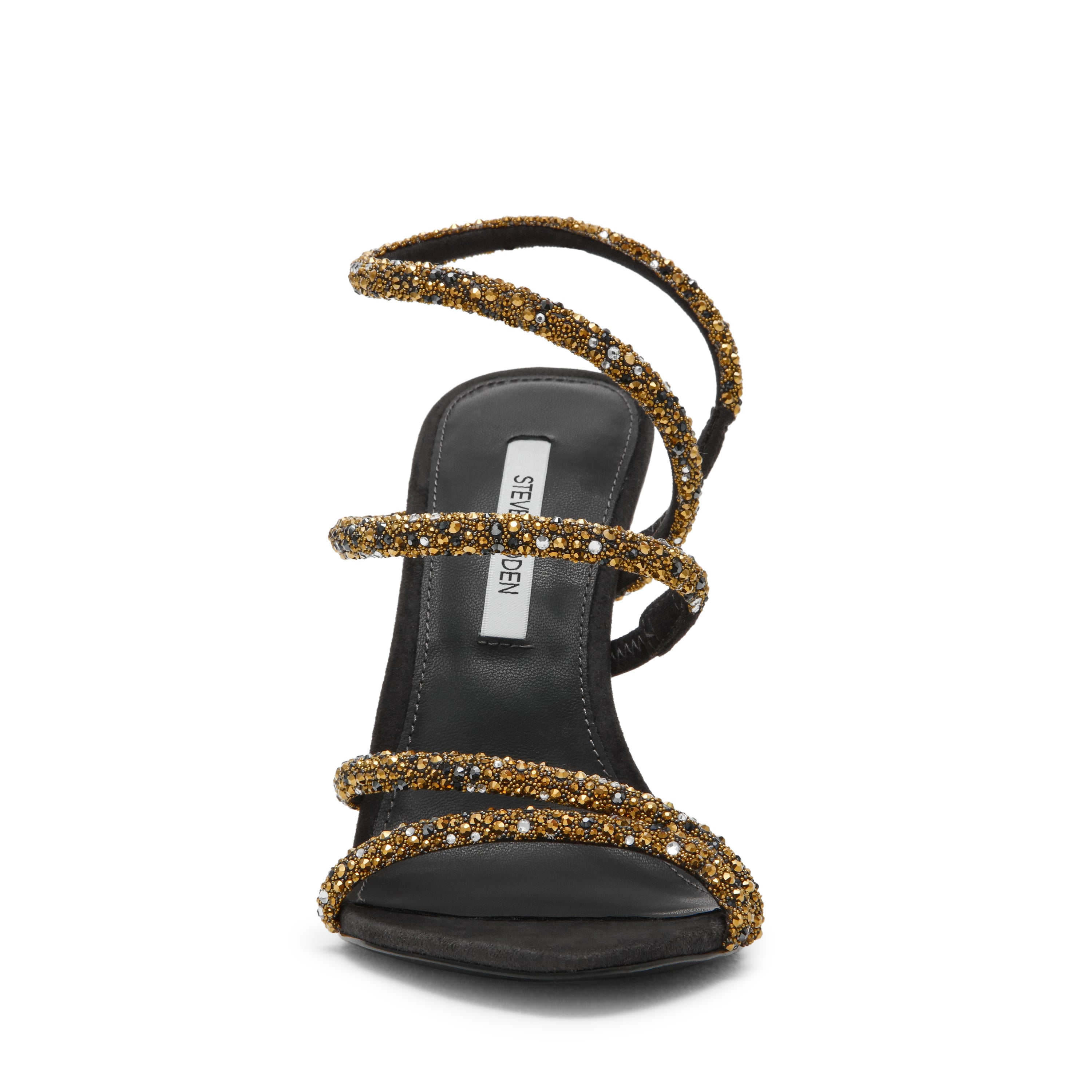 Steve Madden Sylo-R sandale talon noir doré 11 cm