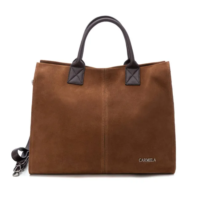 Carmela 18602801 sac shopper marron cuir velours