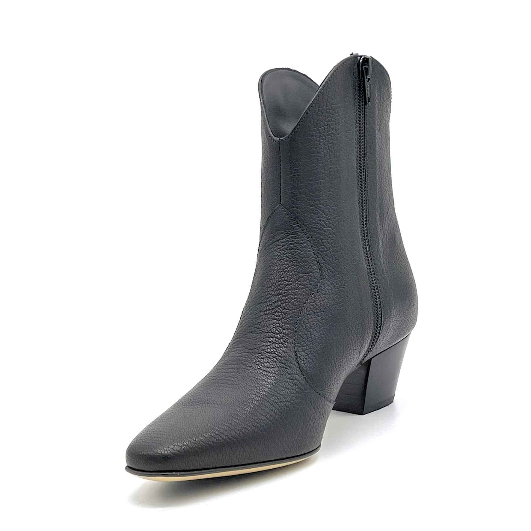 ELATA 56538 botte santiag cuir noir talon 5,5 cm