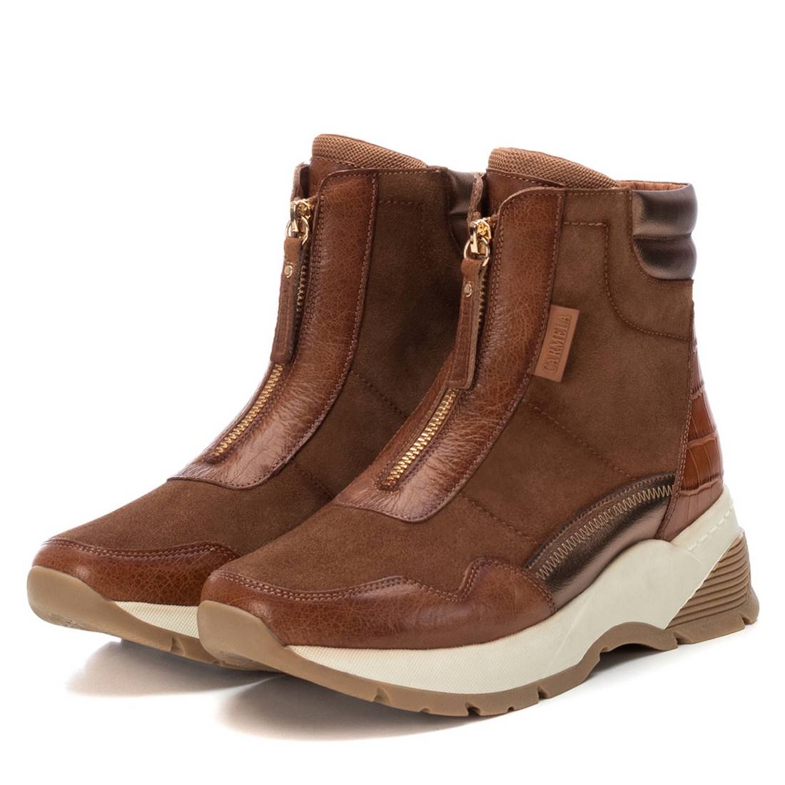 Carmela 16118204 sneakers cuir marron zip avant