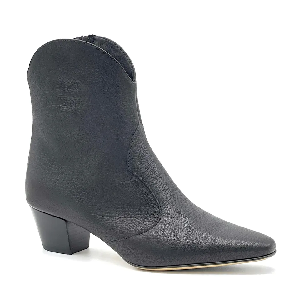 ELATA 56538 botte santiag cuir noir talon 5,5 cm