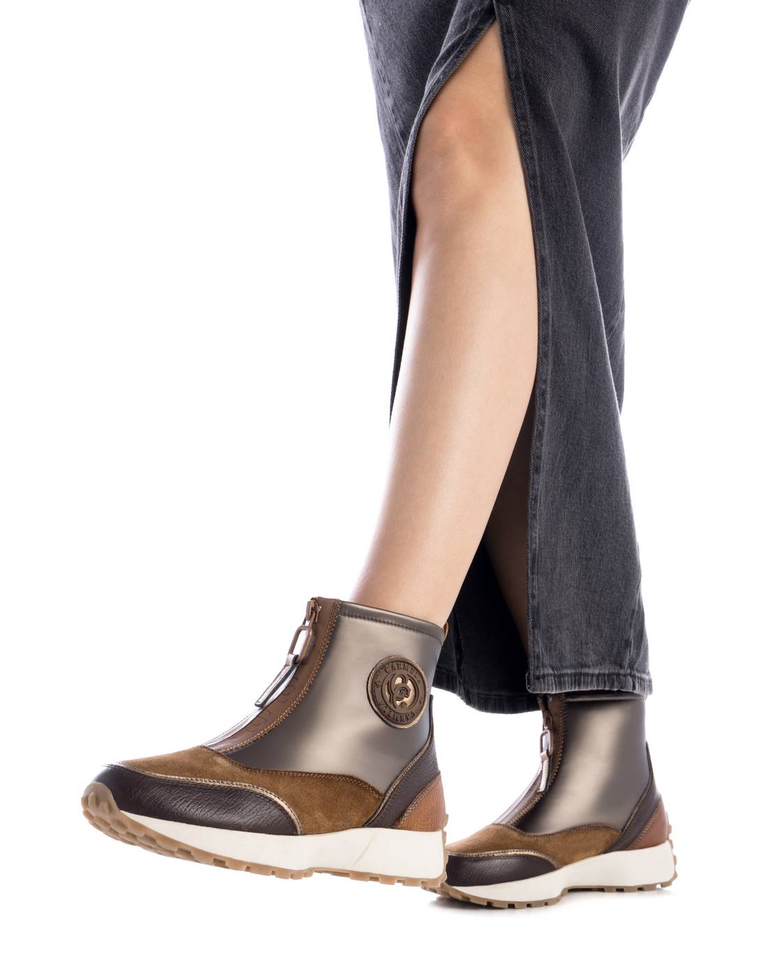 Carmela 16199501 bottines femme marron cuir zip