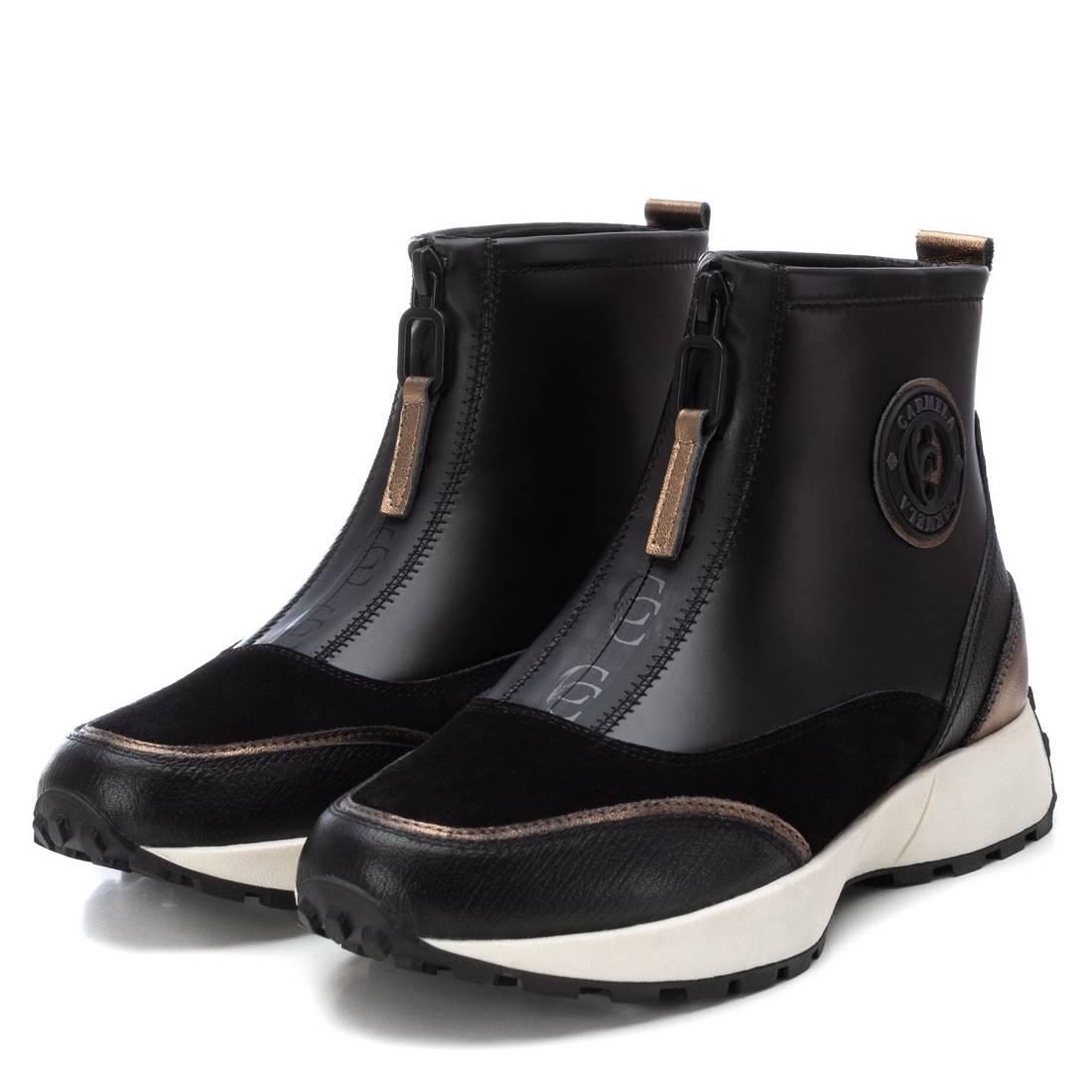 Carmela 16199502 bottine femme noire cuir plat