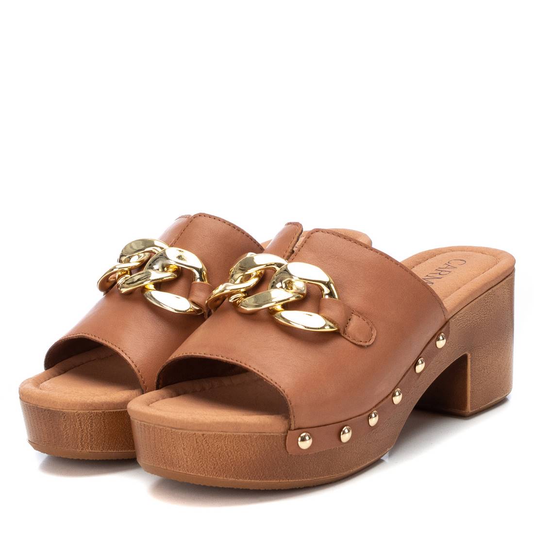 Carmela 16071501 sabots cuir marron talon 7 cm