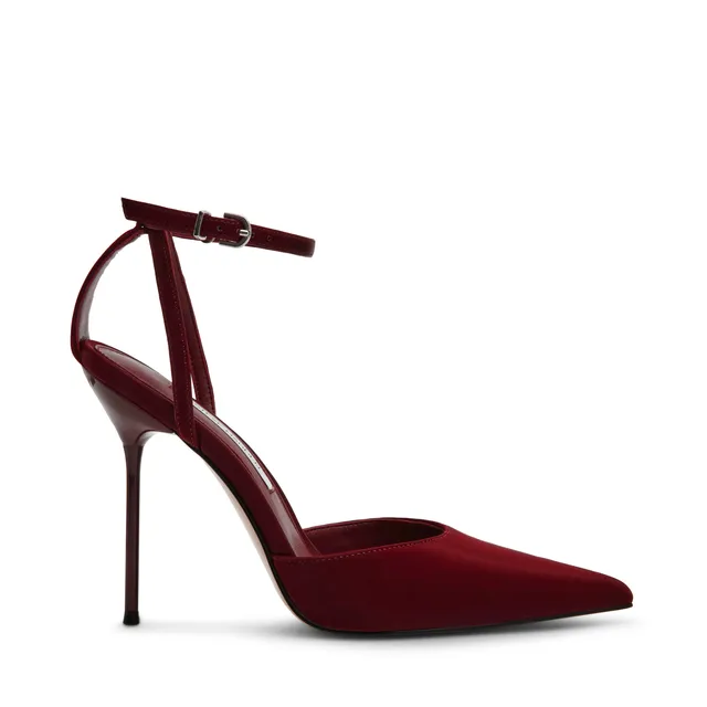 Steve Madden Morrie sandale bordeaux satin talon 10 cm