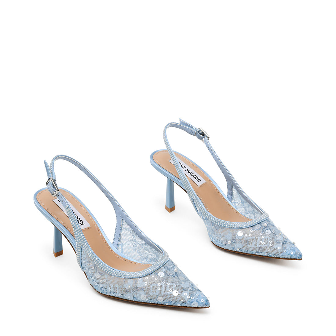 Steve Madden Emari escarpins bleu ciel slingback talon 10 cm