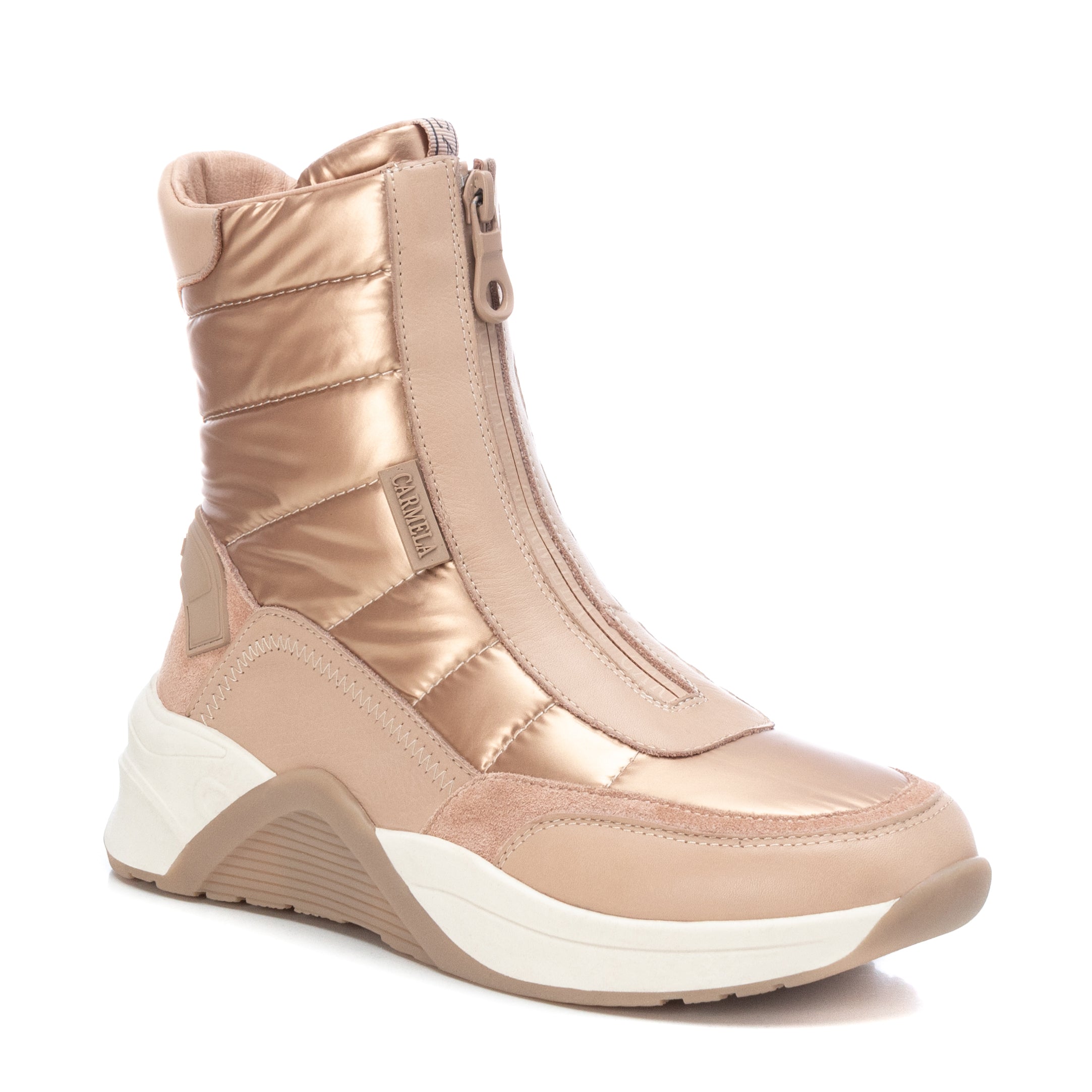 Carmela 16036304 bottines femme marron matelassé plat
