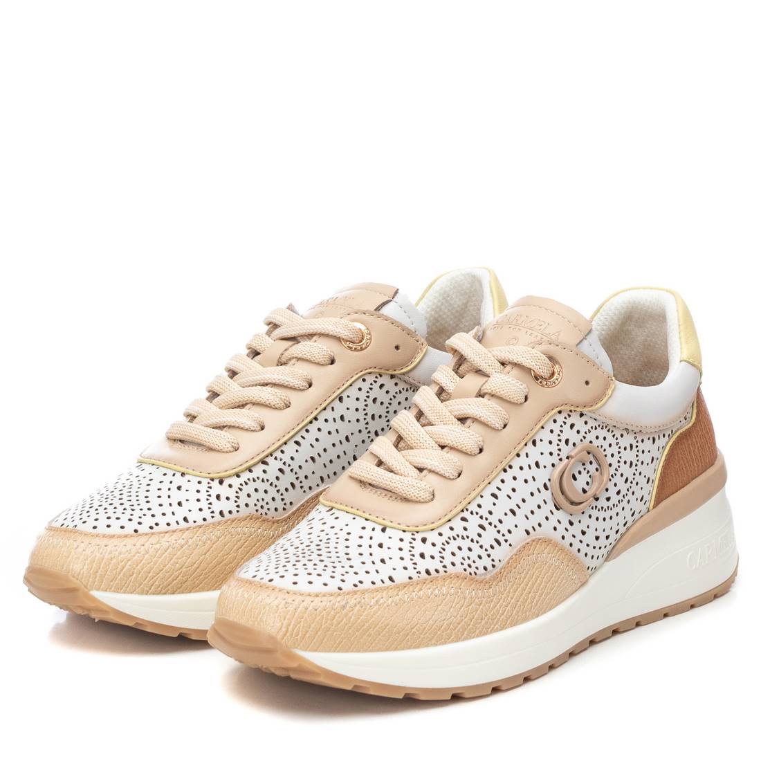 Carmela 16227202 chaussures beige cuir lacets