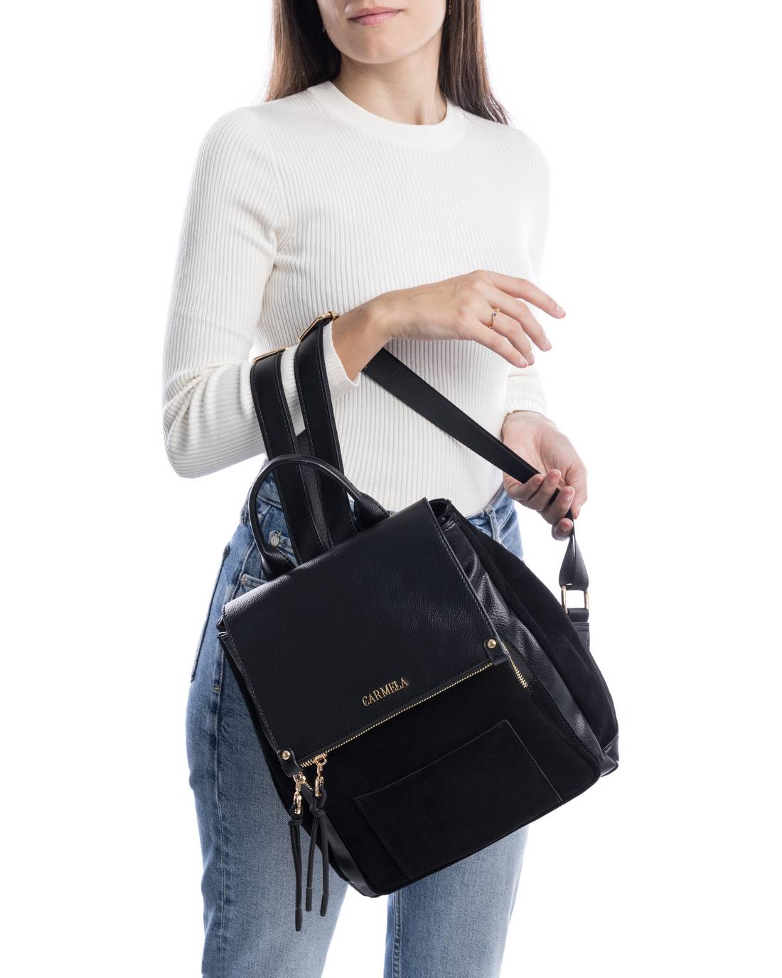 Carmela 18612203 sac à dos femme cuir noir