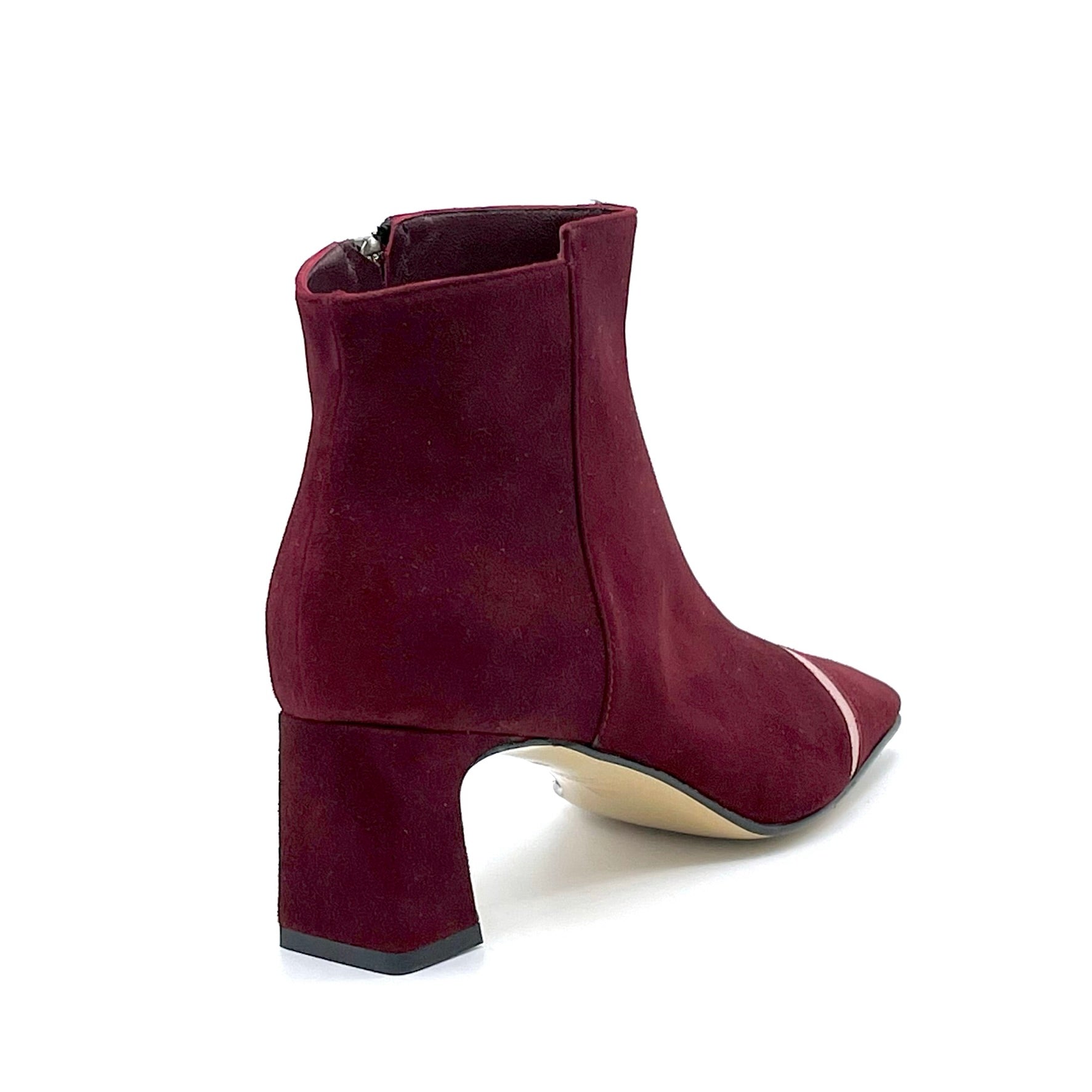 Elata 53548 bottine suède bordeaux rose talon 5,5 cm